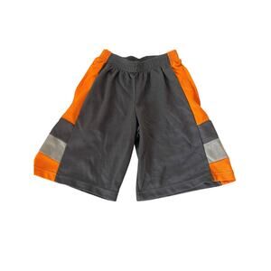 10W Boys Gray Orange Athletic Activewear Basketball Shorts Youth Size 10/12